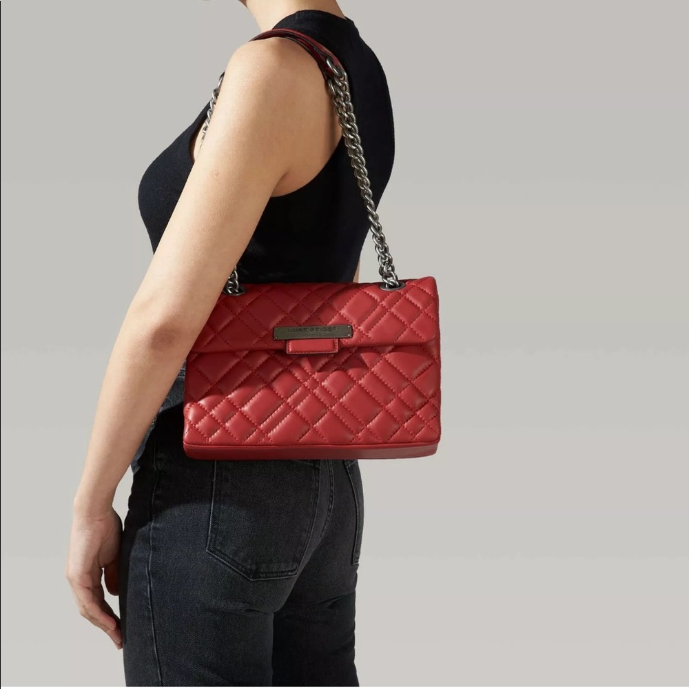 Kurt Geiger London Red Quilted Leather Bag